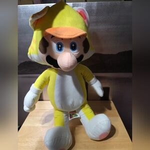 Super Mario 3D World Nintendo Yellow and White Mario Cat Plush